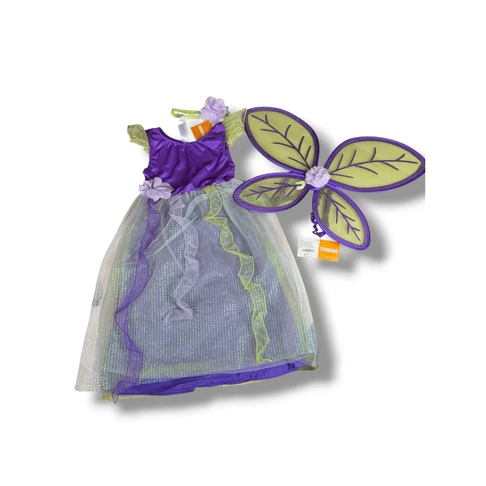 Gymboree Girls Pretty Pixie Forest Fairy Costume Dress Wings Headband L 10-12